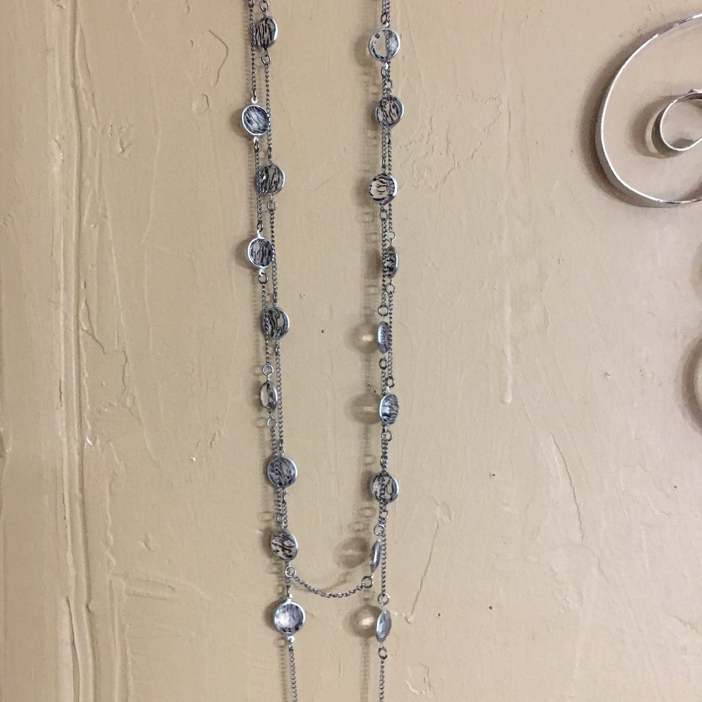 Matching necklace and earrings.